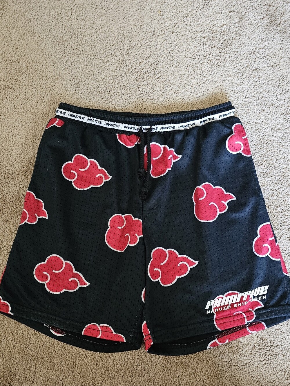 Primitive x Naruto Akatsuki Mesh Shorts